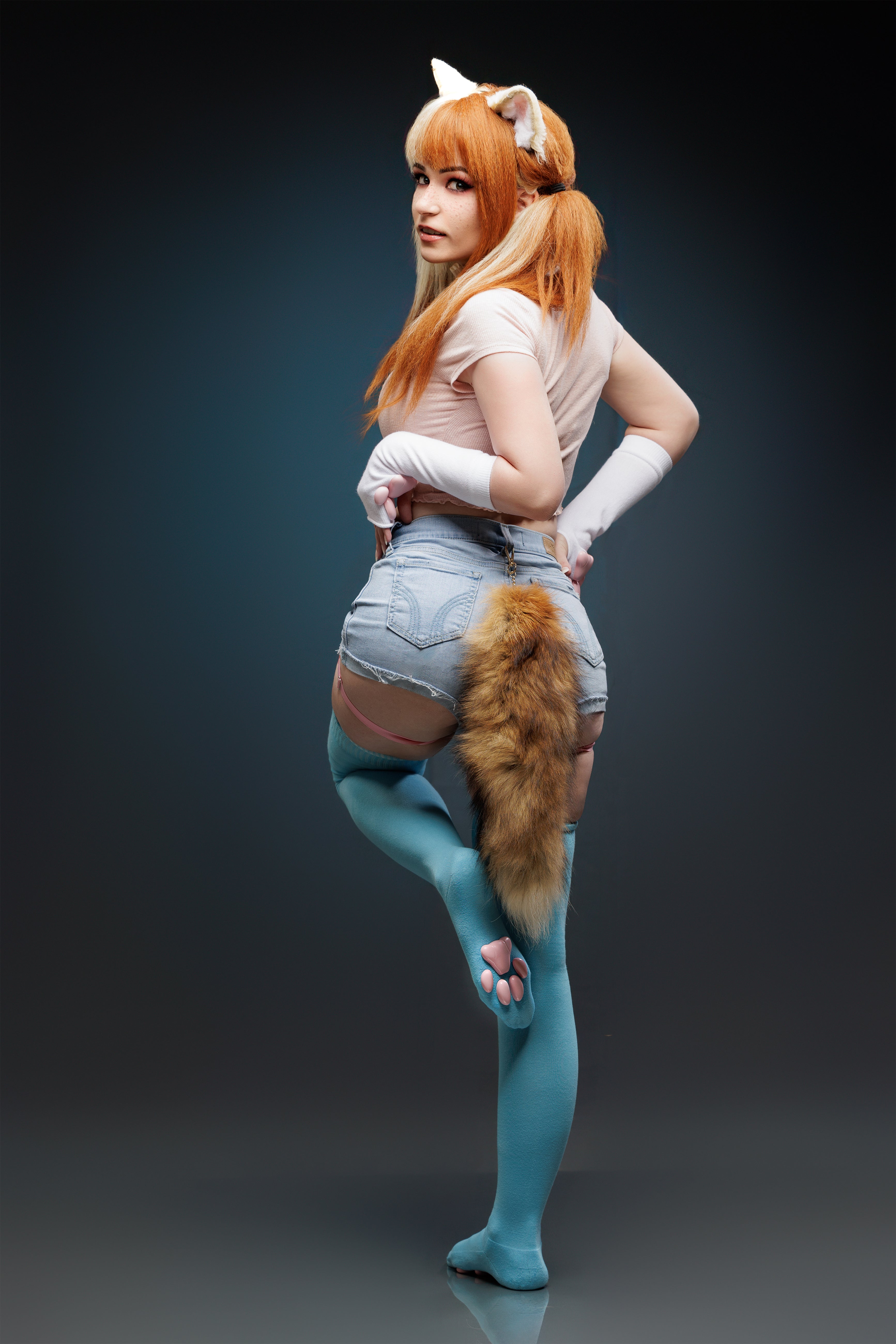 ToeBeanies Blue Thigh-High Socks