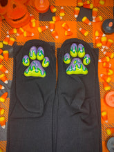 Load image into Gallery viewer, &quot;Green OozeBeanies&quot; ToeBeanies Black Thigh-High Socks