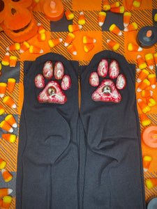 1 of 1 "NoBlinkies” ToeBeanies Black Thigh-High Socks