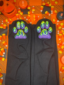 "Purple OozeBeanies" ToeBeanies Black Thigh-High Socks