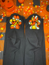 Load image into Gallery viewer, &quot;Orange FrankenBeanies&quot; ToeBeanies Black Thigh-High Socks