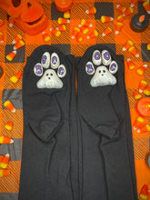 Load image into Gallery viewer, &quot;Boo!Beanies&quot; ToeBeanies Black Thigh-High Socks