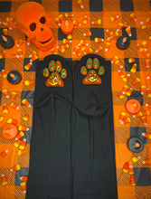 Load image into Gallery viewer, &quot;Pumpkin&quot; ToeBeanies Black Thigh-High Socks