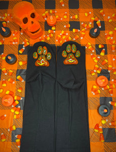 "Pumpkin" ToeBeanies Black Thigh-High Socks