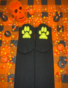 Halloween Green ToeBeanies Black Thigh-High Socks