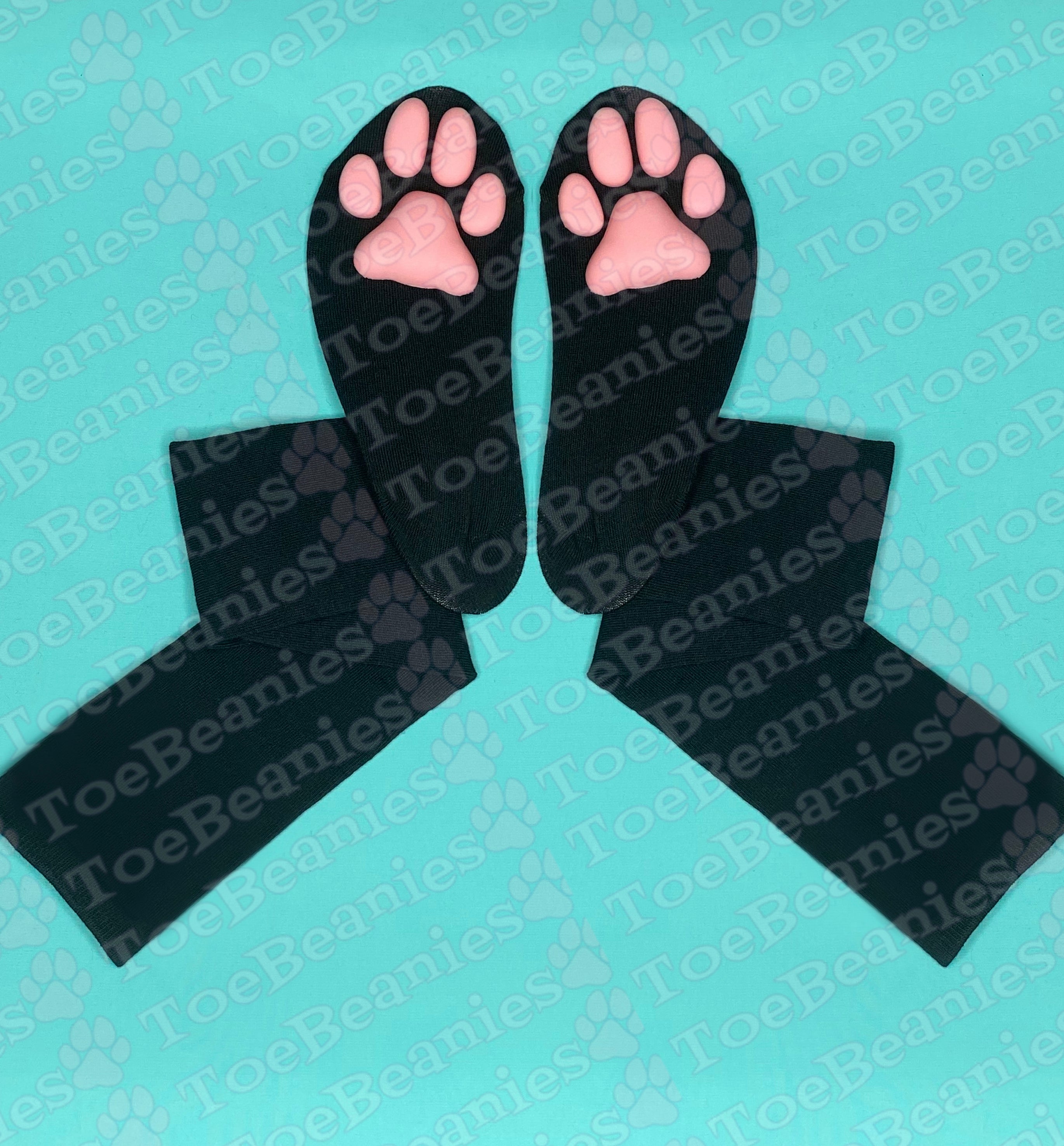 PREORDER Pink ToeBeanies on Solid Black Socks