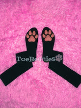 Load image into Gallery viewer, Solid Black Socks with Pink ToeBeanies