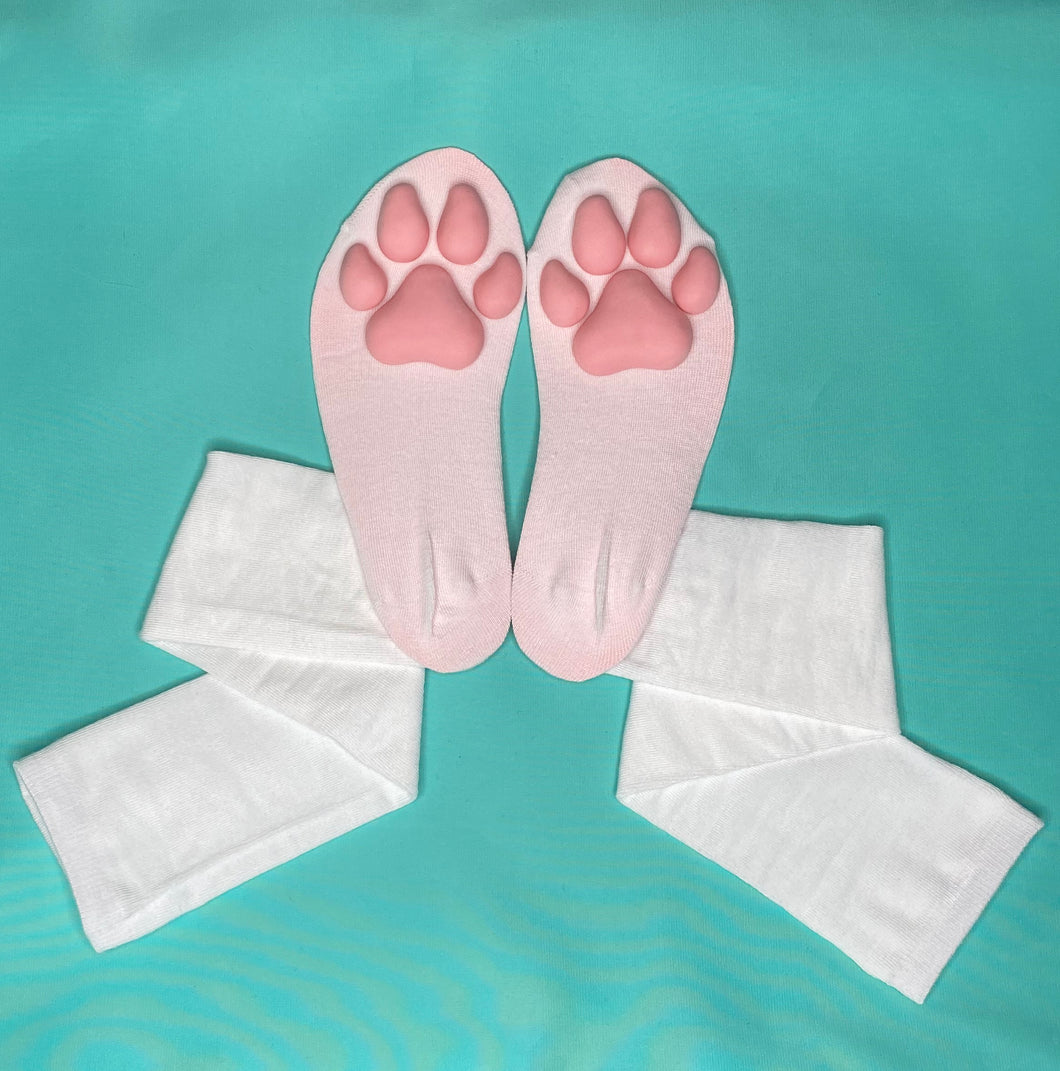 PREORDER Pink Puppy ToeBeanies on Solid White Socks