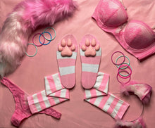 Load image into Gallery viewer, PREORDER CUSTOM COLOR Pink &amp; White Striped ToeBeanies