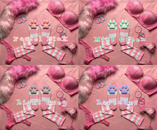 Load image into Gallery viewer, PREORDER CUSTOM COLOR Pink &amp; White Striped ToeBeanies