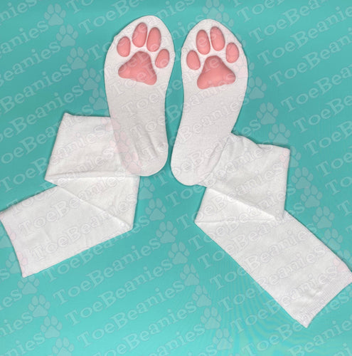 PREORDER Pink ToeBeanies on Solid White Socks