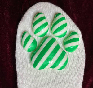 LIMITED EDITION "Candy Canine" ToeBeanies on Cream Knit Socks