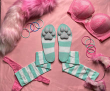 Load image into Gallery viewer, PREORDER CUSTOM COLOR Mint &amp; White Striped ToeBeanies