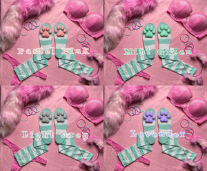 PREORDER CUSTOM COLOR Mint & White Striped ToeBeanies
