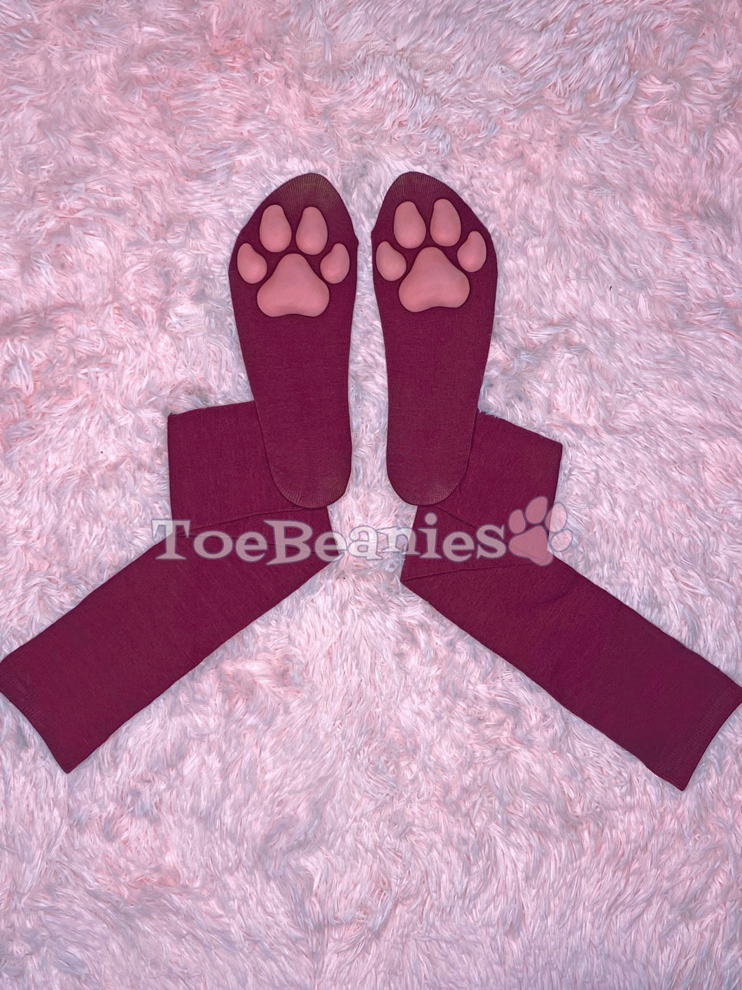 Solid Maroon Socks with Pink ToeBeanies